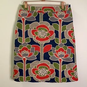 Boden Lotus cotton pencil skirt
